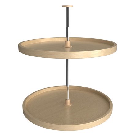 Banded Wood Full-Circle 2-Shelf Lazy Susan Set — Rev-A-Shelf cabinet organizer