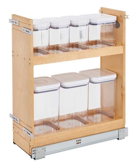 Base Cabinet Organizer with OXO Containers — Rev-A-Shelf cabinet organizer
