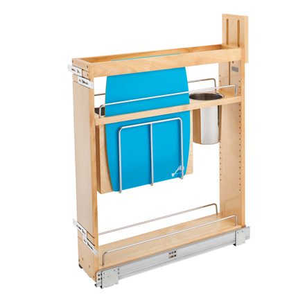 Base Cabinet Utensil Organizer with Knife Block — Rev-A-Shelf cabinet organizer