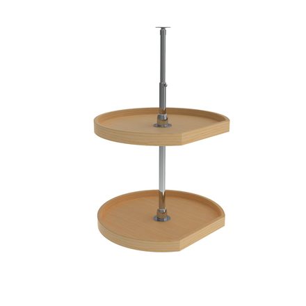 Maple D-Shaped 2-Shelf Lazy Susan for Corner Wall Cabinets — Rev-A-Shelf cabinet organizer