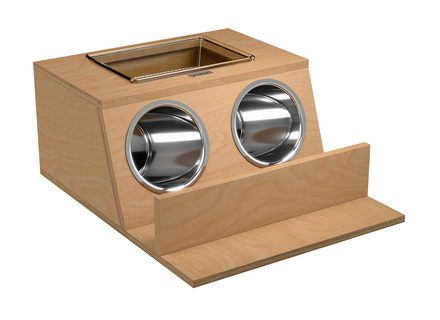 Maple Drawer Insert with Stainless-Steel Bins for Vanity Drawers — Rev-A-Shelf cabinet organizer