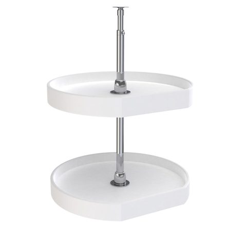 Polymer D-Shaped 2-Shelf Lazy Susan for Corner Wall Cabinets — Rev-A-Shelf cabinet organizer