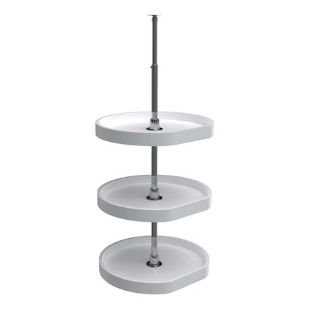 D-Shaped 3-Shelf Lazy Susan for Corner Wall Cabinets, Shelves Turn Separately — Rev-A-Shelf cabinet organizer