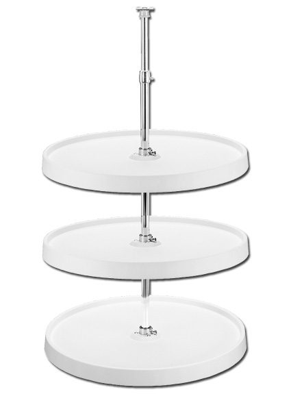 Polymer Full-Circle 3-Shelf Lazy Susan with Dependent Hardware — Rev-A-Shelf cabinet organizer