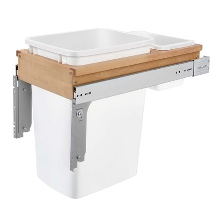 Pull-Out Top Mount Wood and Waste Container for Face Frame Cabinet — Rev-A-Shelf cabinet organizer