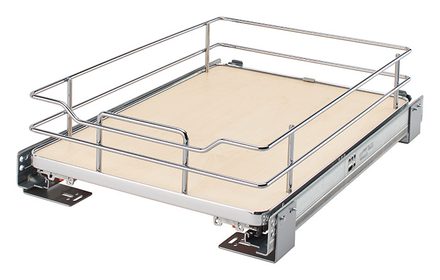 Solid Bottom Pull-Out Organizer Shelf — Rev-A-Shelf cabinet organizer