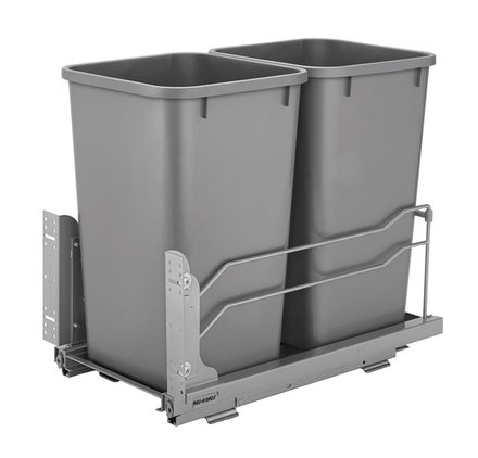 Steel Bottom Mount Pull-Out Waste Container — Rev-A-Shelf cabinet organizer