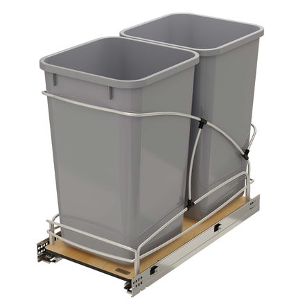Steel Bottom Mount Pull-Out Waste Container for Base Cabinets — Rev-A-Shelf cabinet organizer
