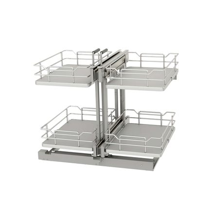 Steel Two-Tier Pull-Out Solid Bottom Organizer — Rev-A-Shelf cabinet organizer