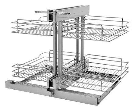 Two-Tier Blind Corner Pull-Out, 15″ Opening — Rev-A-Shelf cabinet organizer