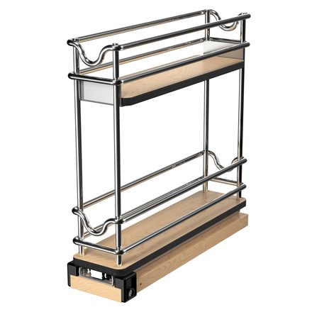 Two-Tier Narrow Wire Wall Upright Pull-Out — Rev-A-Shelf cabinet organizer