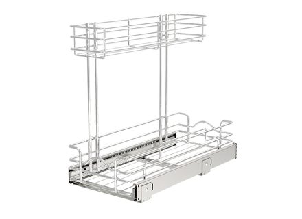 Two-Tier Undersink Steel Wire Pull-Out Container — Rev-A-Shelf cabinet organizer