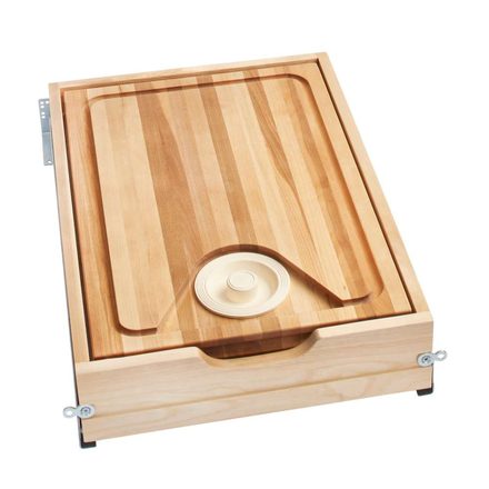 Wood Cutting Board Drawer System for Face Frame Cabinet — Rev-A-Shelf cabinet organizer
