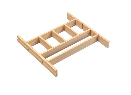 Wood shallow drawer divider insert cabinet - trimmable to cabinet — Rev-A-Shelf cabinet organizer