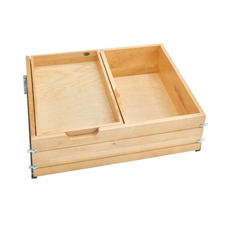 Wood Two-Tier Deep Drawer System for Face Frame Cabinet — Rev-A-Shelf cabinet organizer