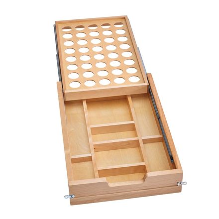 Wood Two-Tier K-Cup Drawer System for Face Frame Cabinet — Rev-A-Shelf cabinet organizer