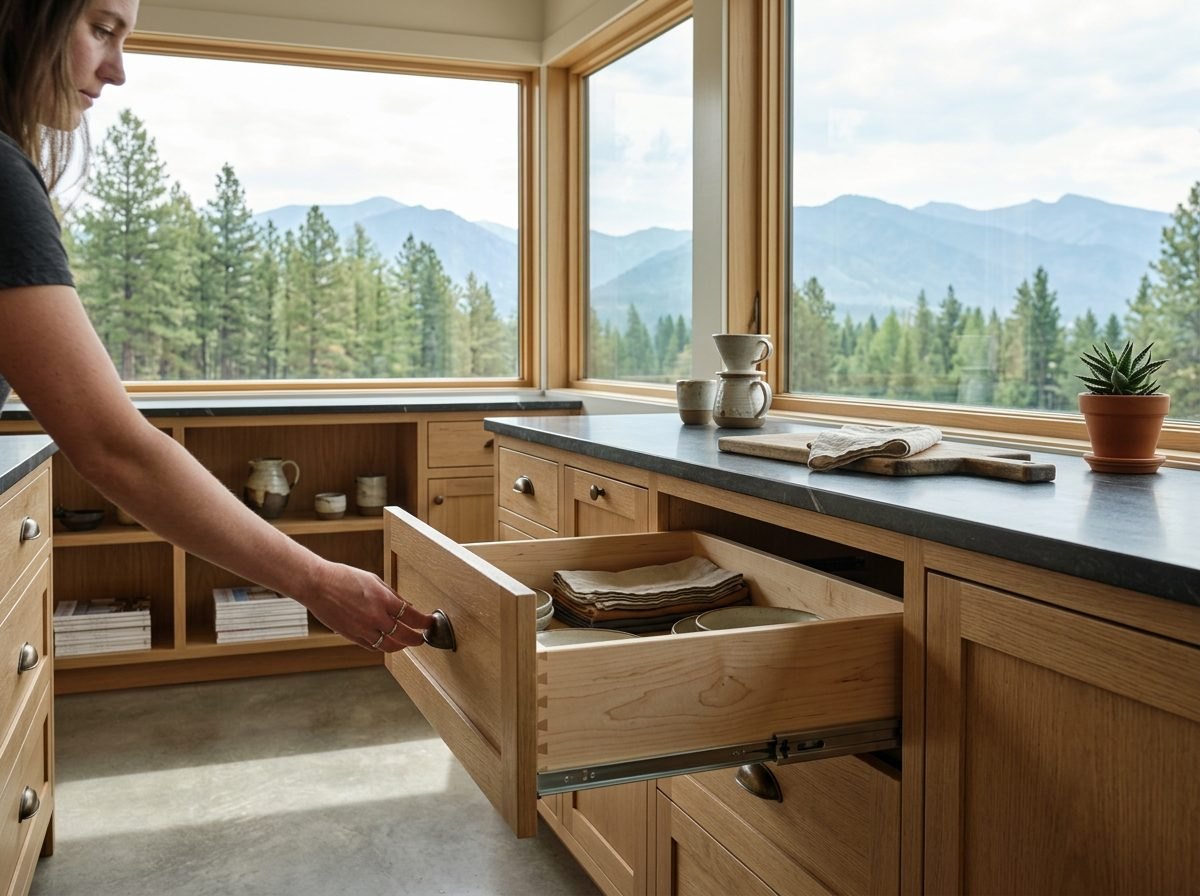 Soft-close drawer with full-extension slides